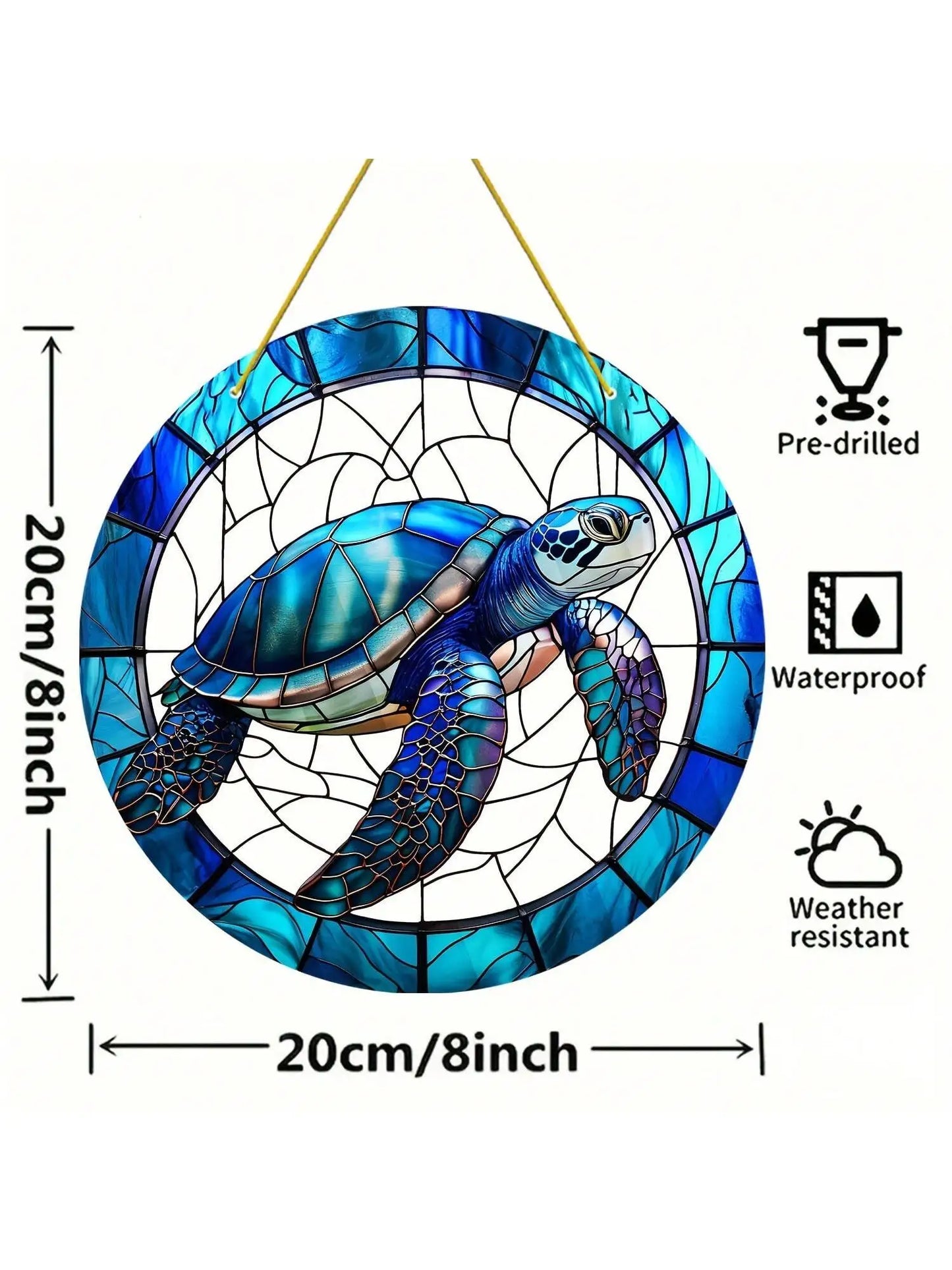 1pc Acrylic Turtle Vibrant Garden And Patio Sun Catcher, Spiritual Room Decor, Perfect Gift For Turtle Lovers