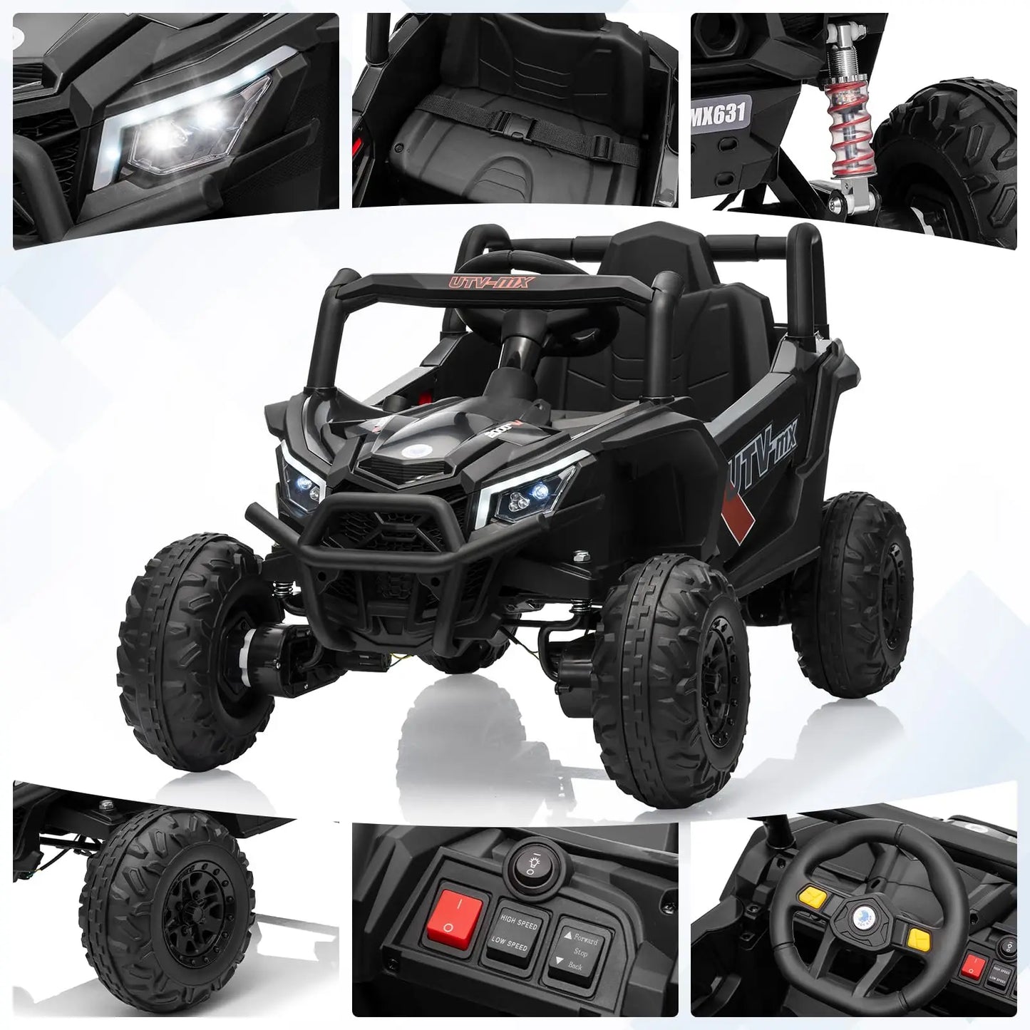 Kids Electric UTV Ride On Car Bluetooth Music Speakers