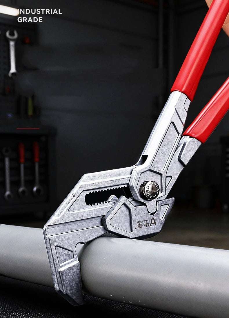 Adjustable Pipe Pliers Quick Adjust Water Pump Wrench Self Locking Plumbing Tool for Household DIY Faucet Manual Clamping