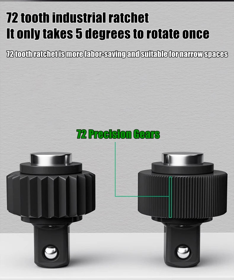 Telescopic Socket Ratchet Wrench for Automotive Repair Adjustable Head Ratchet Set 72 Tooth Quick Release Wrench Manual Tool