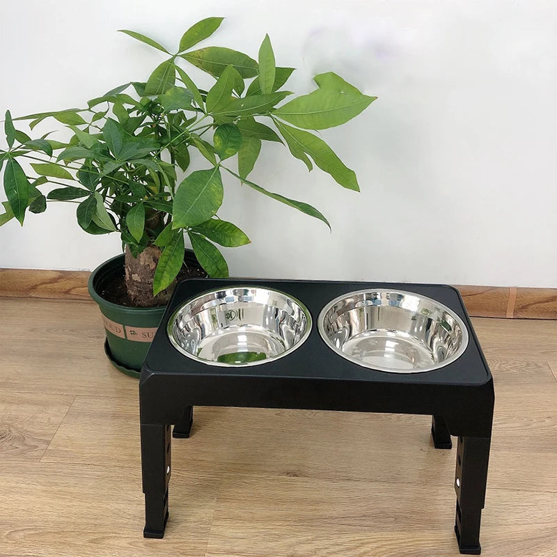 Booteely Elevated Dog Feeder With Dual Stainless Steel Bowls