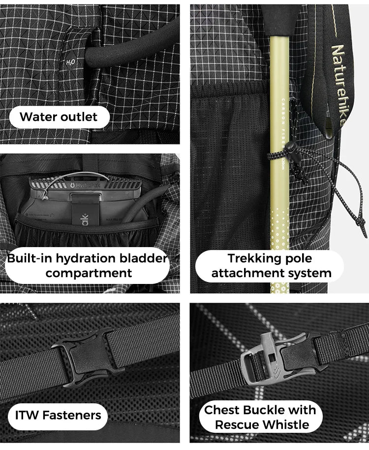 Naturehike Rock 2.0 Hiking Backpack Large Capacity Outdoor Backpack for Leisure Sports and Travel Climbing Camping Backpack