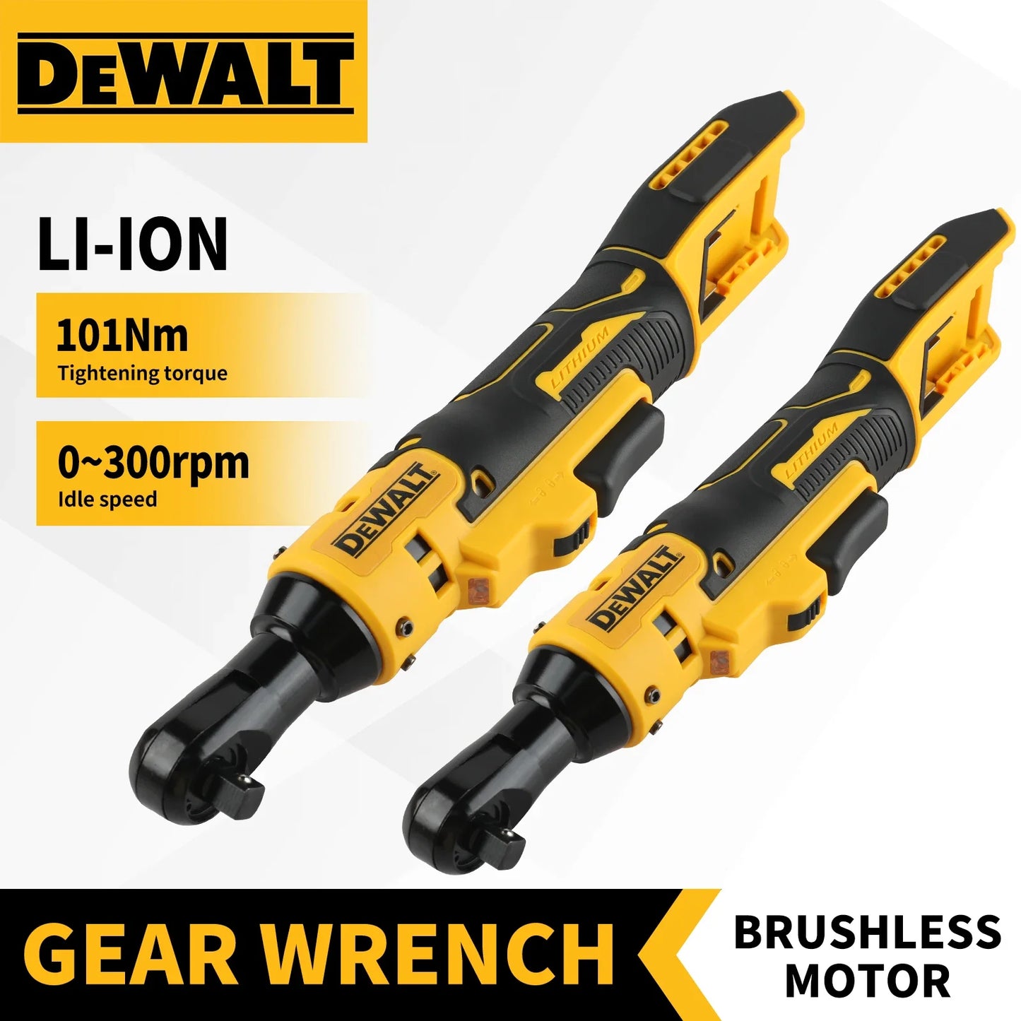 DEWALT DCF513 1/2 Brushless Cordless Ratchet Wrench Variable Speed Rechargeable High Torque Right Angle Fit DEWALT 20V Battery