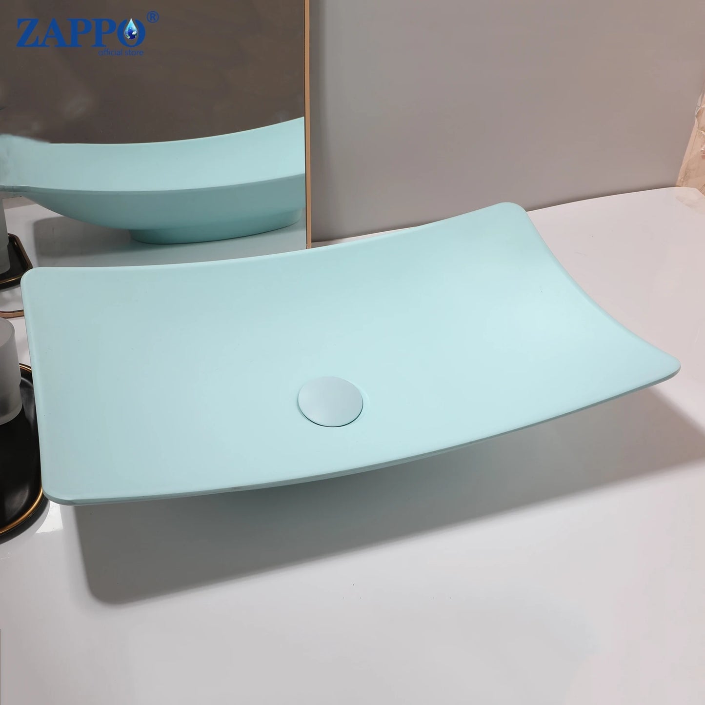 ZAPPO Vessel Sink With Drain Stone Resin Washbasin