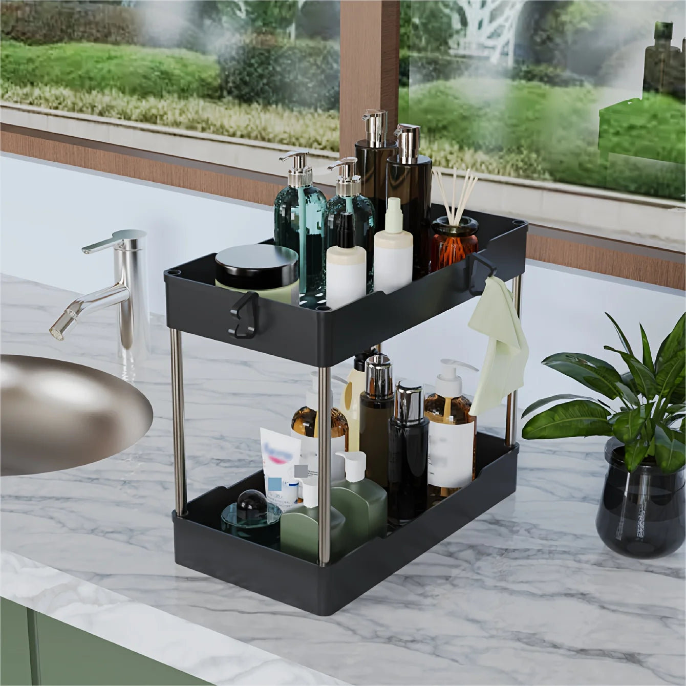 3pcs Under Bathroom Sink Organizers for Countertop Storage