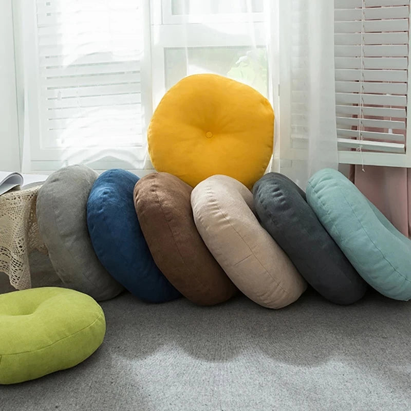 Floor Seat Pillow Solid Color Suitable for Meditation Yoga Round Seat Pads Mat Pouf Sofa Chair Bed Car Seat Pillows Cushions