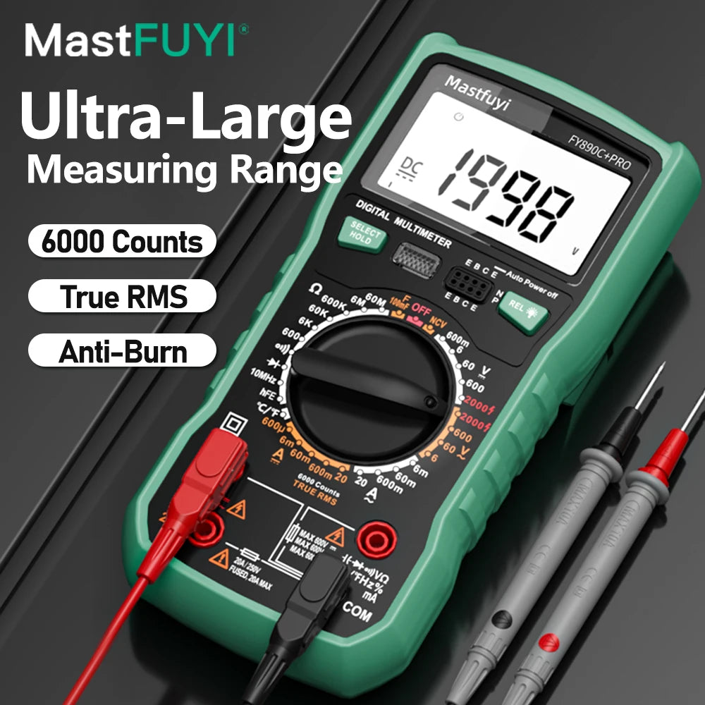 MASTFUYI 2000V 20A Extra-Large Range Digital Multimeter Photovoltaic Multimeter True RMS Multifunctional All-in-One Machine
