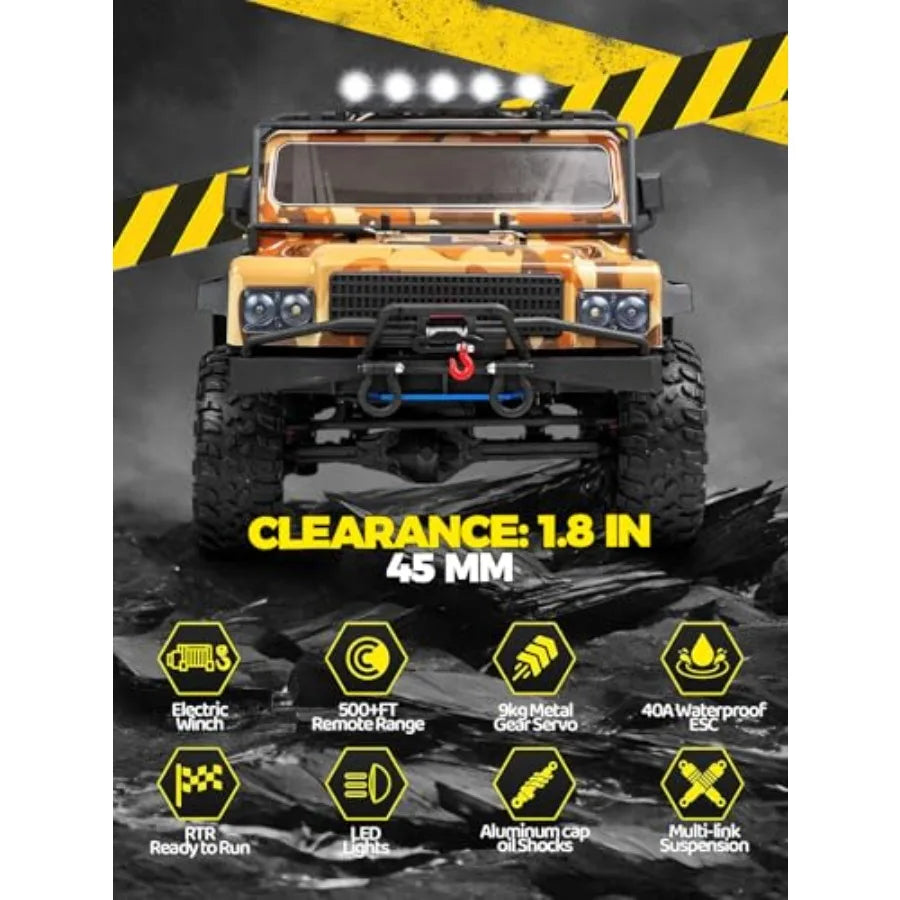 1/8 Scale Fast RC Cars for Adults 4WD Electric Off-Road Monster Truck with Waterproof Design 3S Lipo Battery Up to 10 mph 30+ M