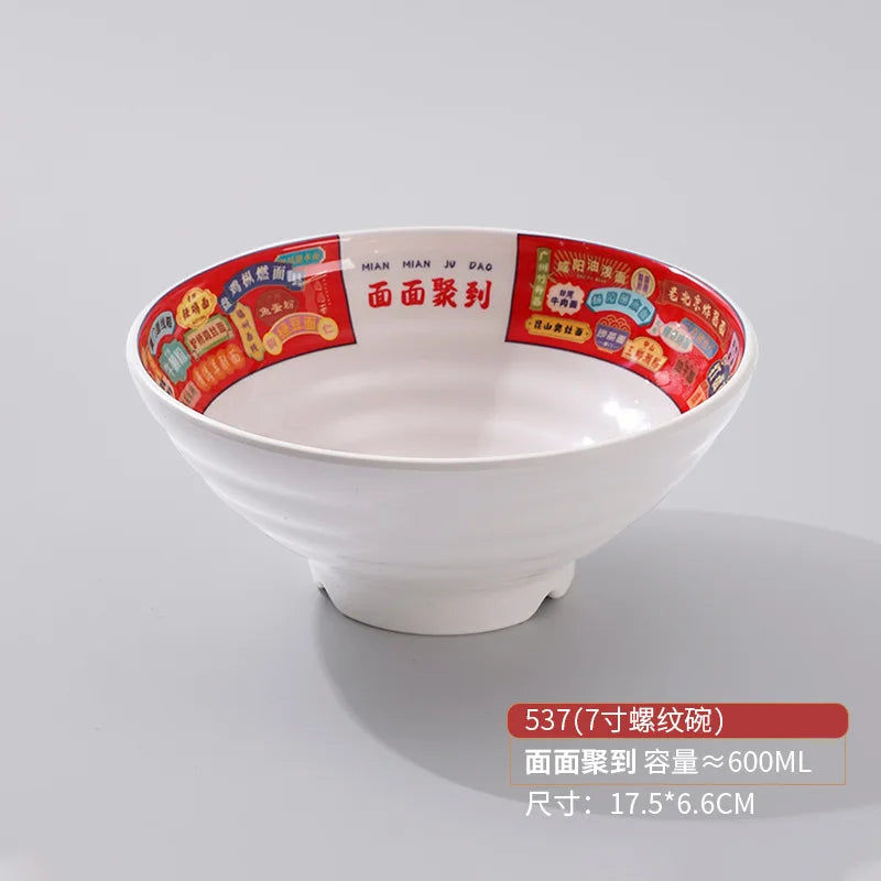 Melamine Imitation Porcelain Noodle Bowl, Beef Soup Bowl
