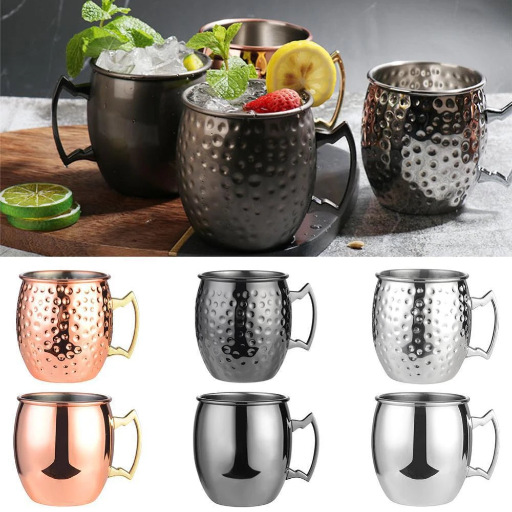 Moscow Mule Copper Mugs 100% Handcrafted Food Safe Pure Solid Copper Mugs 16 oz Christmas Gift Set Party Bar Drinkware Tools