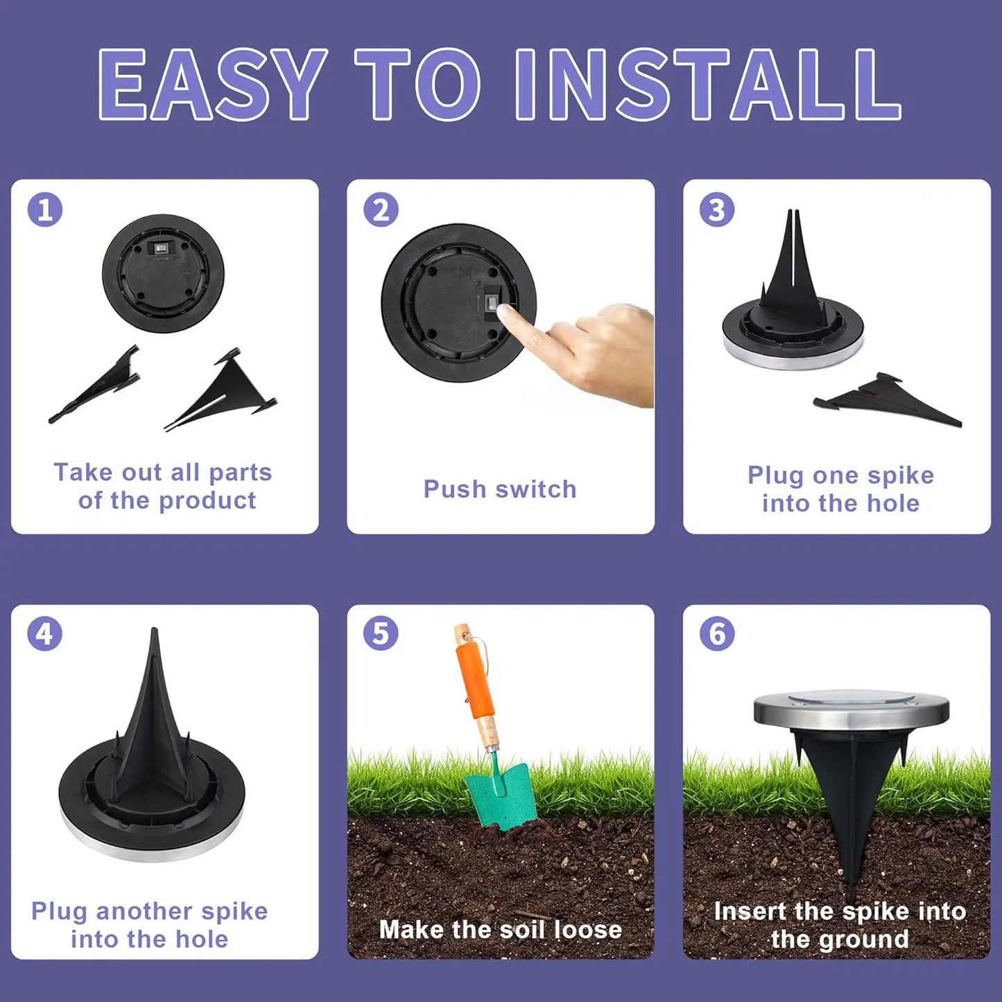 4/8pcs Solar Lights Outdoor, 8 LED Landscape Lighting