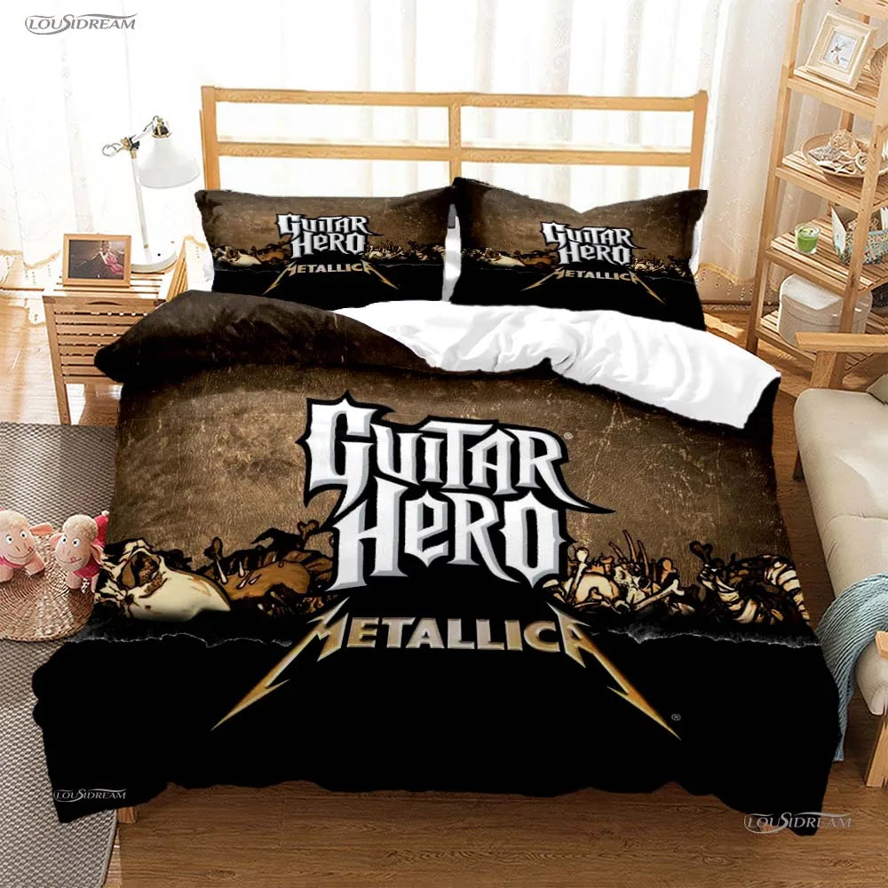 Heavy Metal Music Casal All Season Duvet Cover Comforter Bedding Sets Soft Quilt Cover and Pillowcases Single/Double/Queen/King
