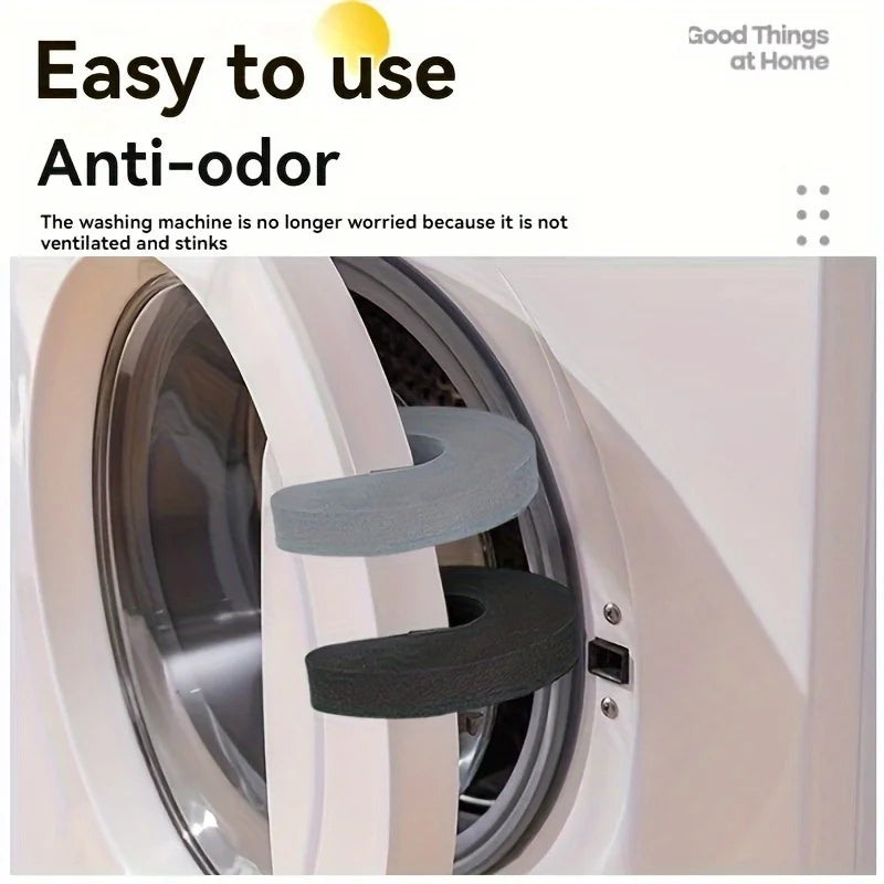 2pcs Soft-Touch Anti-Pinch Washing Machine Ventilation Bracket Set | Plastic Door Stopper, No Battery Required