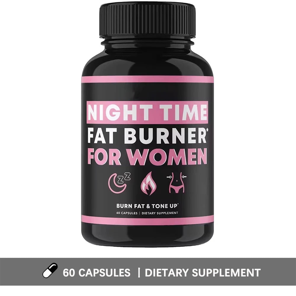Night Time Fat Burner Weight Loss Supplement for Women, Overnight Sleep Fat Burning Weight Loss Pills, Support Metabolism