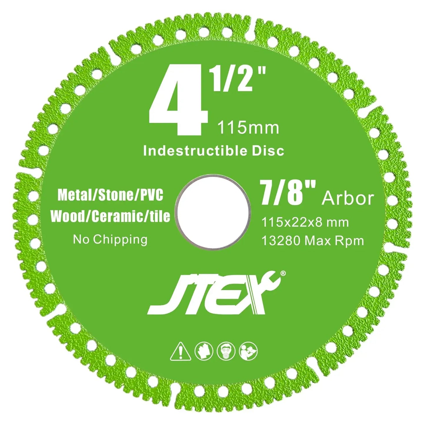 4-1/2" Diamond Blade for Angle Grinder, 7/8" Arbor, Cuts Metal, Rebar, Tile, Stone, PVC, 3-Pack