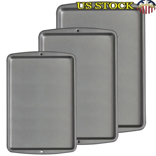 Nonstick Cookie Sheet Pan Bakeware Set Carbon Steel Durable