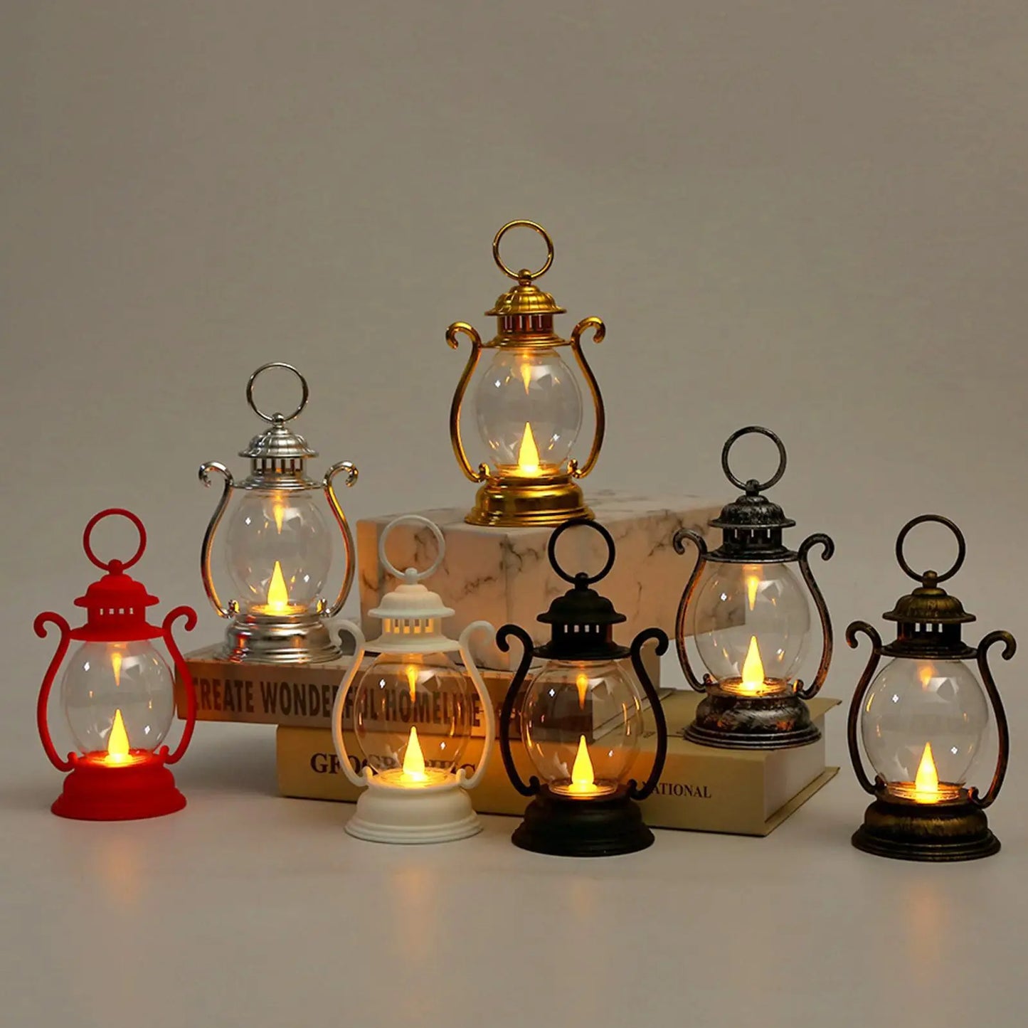 Retro Desk Lamp Battery Powered LED Retro Portable Lantern Home Decor Lights LED Tent Light For Living Room Patio Festival Decor