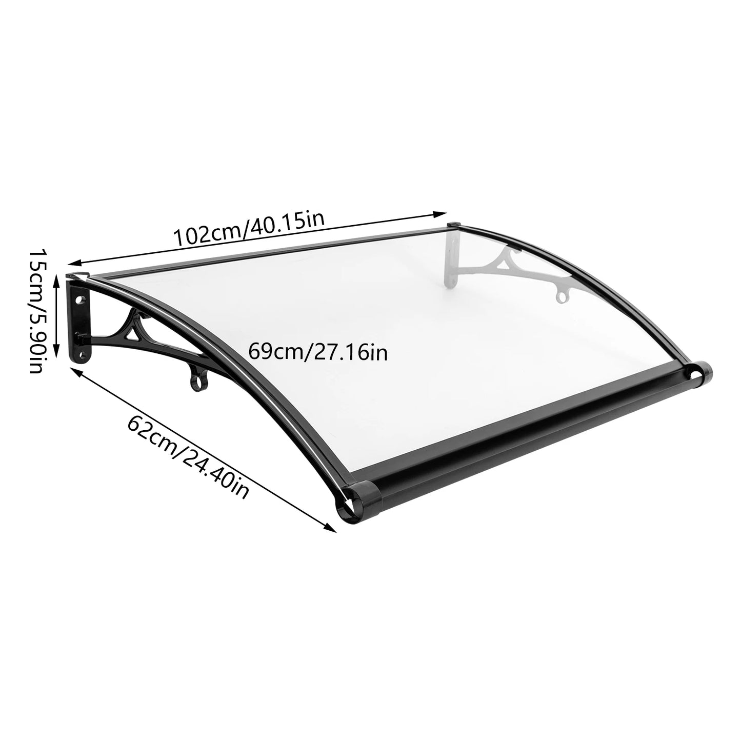 Front Door Canopy with High Load Capacity, Efficient Water Drainage, Simple Installation, Modern Design, Rust-Free Aluminum