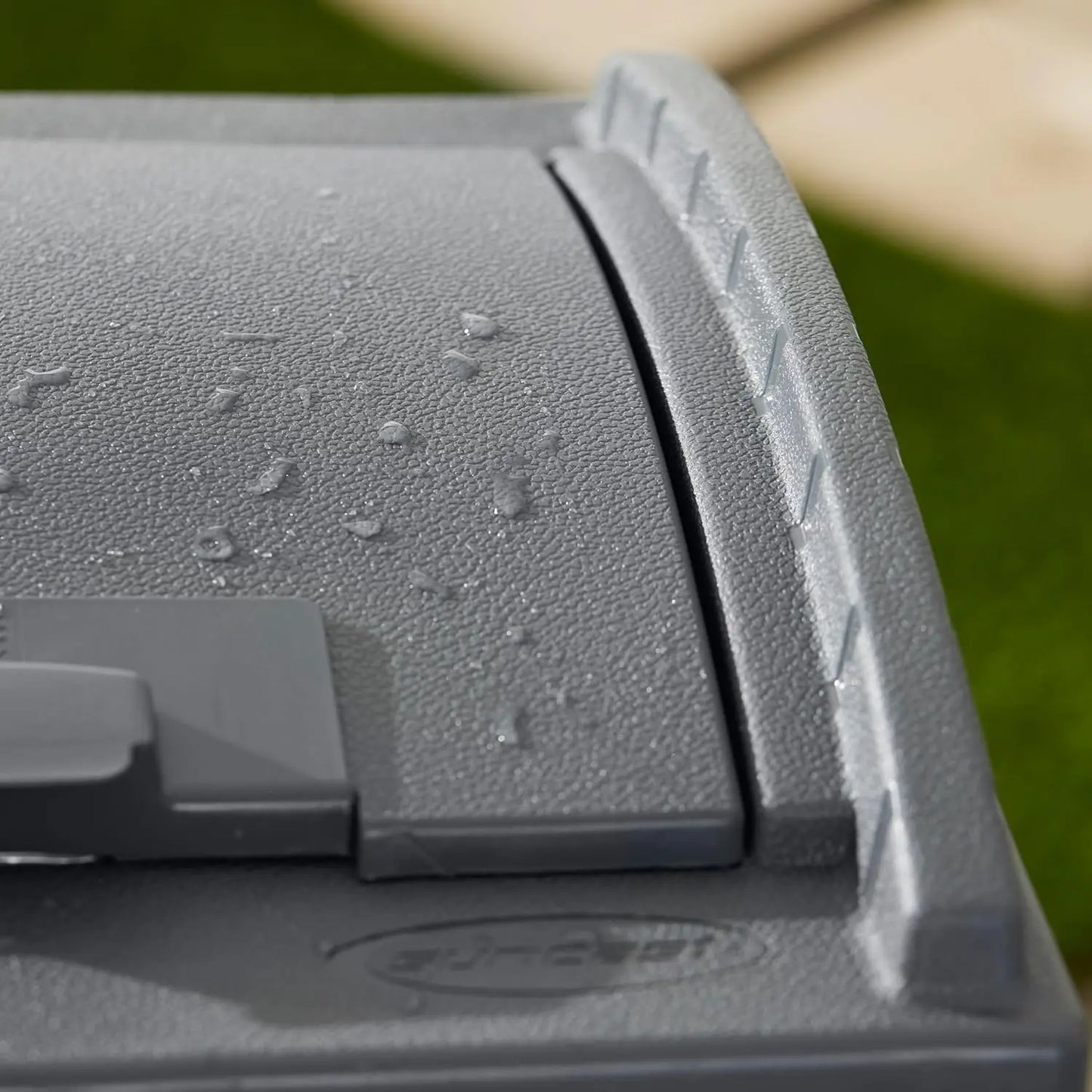 Suncast 30 Gallon Outdoor Trash Hideaway Resin Refuse Container Lid Cyberspace Concealed Waste Storage Patio Backyard Garden