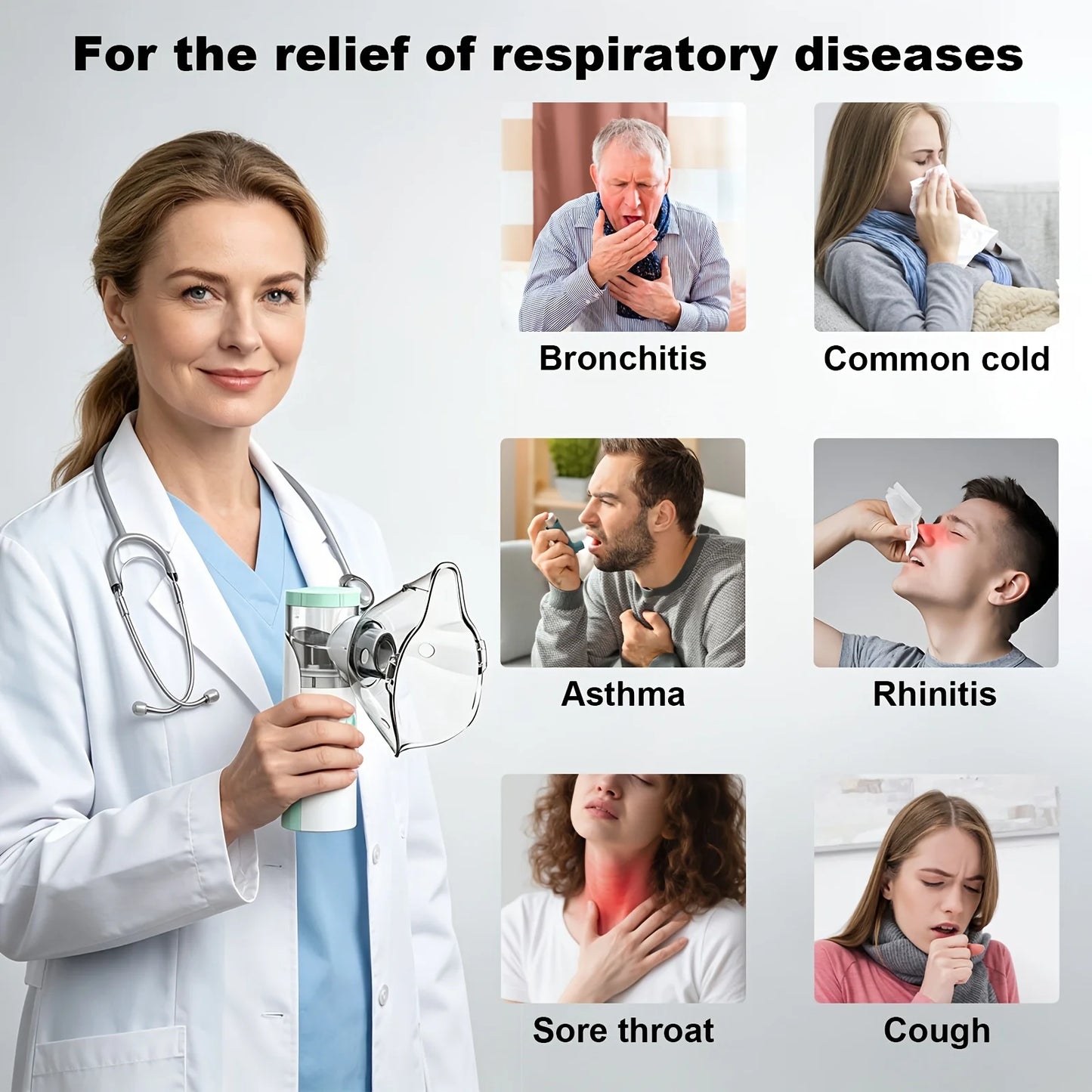 Portable Nebulizer with Delicate, Efficient Atomization - Comfortable to Use, Featuring a High-Value Refined Design, Reusable, and Complete with Multiple Components, Nebulizer for Asthma, Nebulizer Machine for, Portable Nebul
