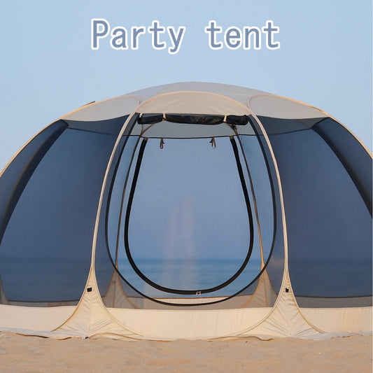 Large Family Pop-Up Shelter - 6-8 Person Sun Canopy with Full Mesh Walls, Camping & Garden Tent