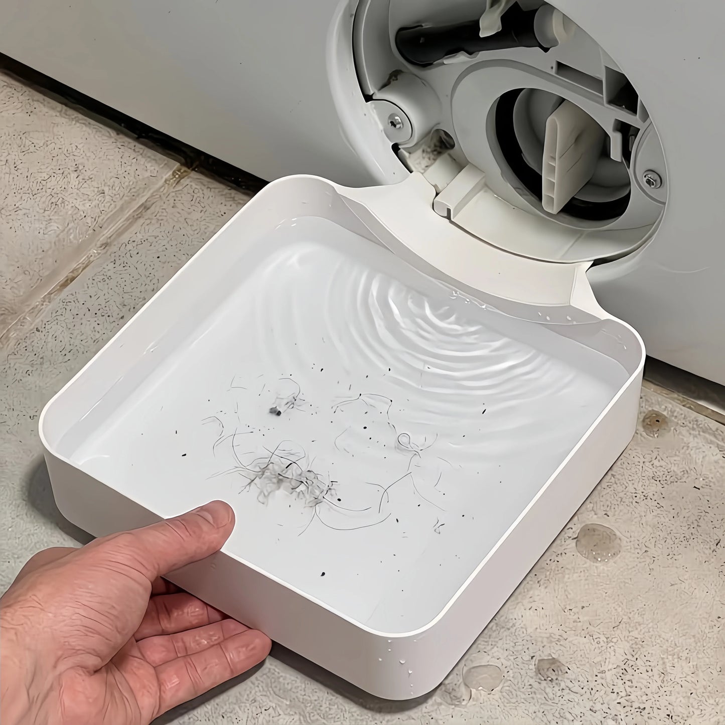 1 Washing Machine Drain Water Collection Tray, No Overflow, Lint Filter and Foreign Object Collection Drip Tray, Clean Laundry Room Water Collection Box