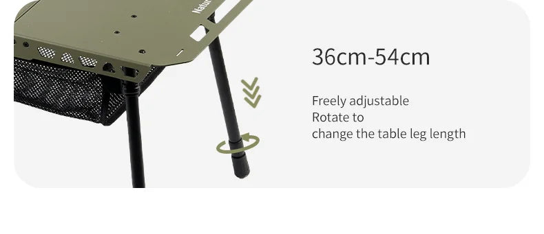 Naturehike H02 IGT Table Camping Multifunctional Tactical Table Height Adjustable Desk Kitchen Folding Table BBQ Picnic