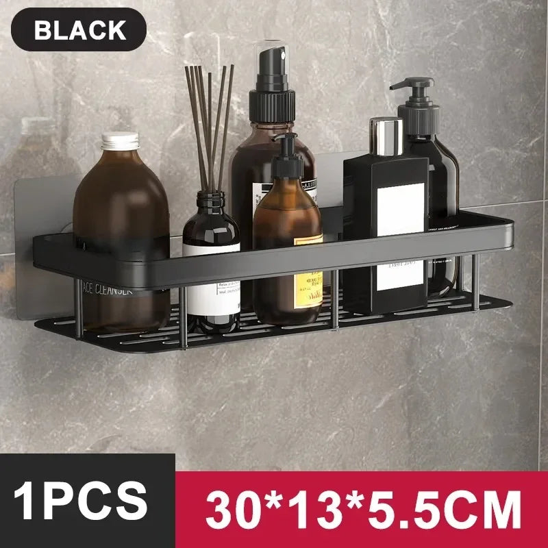 Wall Mounted No Drill Aluminum Alloy Shower Shelf Durable
