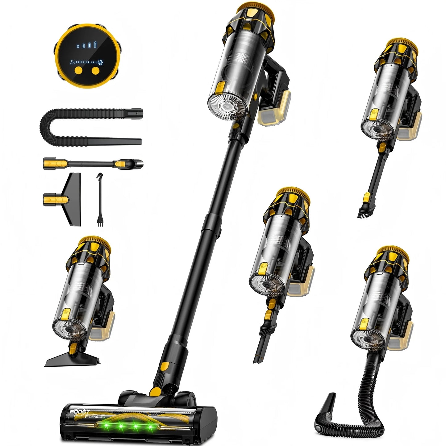 Cordless Stick Vacuum Cleaner Compatible with DeWalt 20V Battery, 45KPa Powerful Suction & 400W Motor, Self-Standing Vacuum for Hard Floors, Carpet and Home Cleaning (Battery Not Included)
