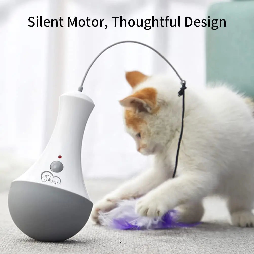 Automatic Rotating Feather Toy For Active Indoor Cat