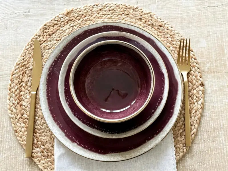 Stackable Gradient Ceramic Dinnerware Set With Microwave Safe Bowls