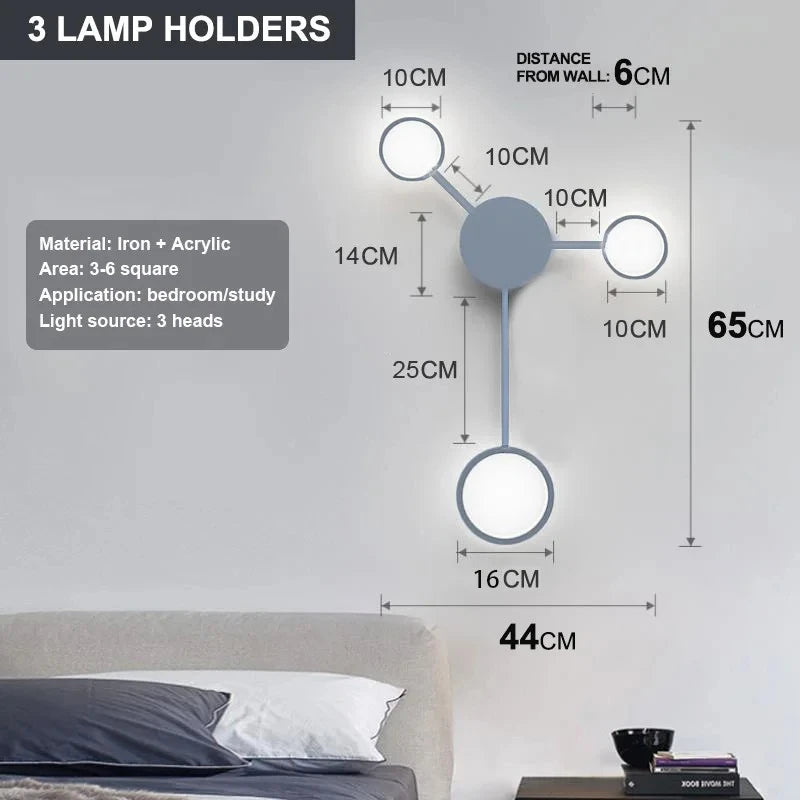 Nordic Modern Wall Lamp Led Minimalist Wall Light  Living Room Bedroom Staircase Light Home Decoration Bedside Wall Sconce Lamps