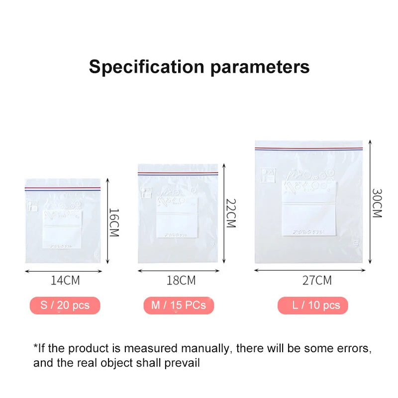 Zipper Fresh Keeping Bags For Food Storage And Freezer
