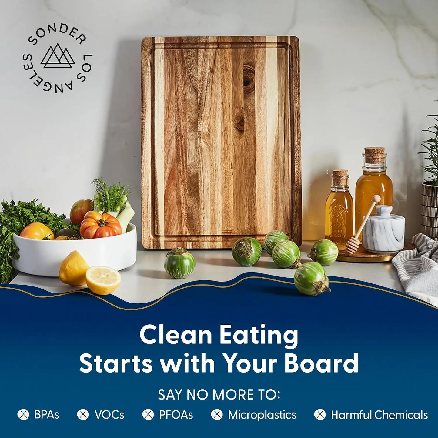 Sonder Los Angeles Winsome Acacia Wood Cutting Board, 16x12x1.5 in