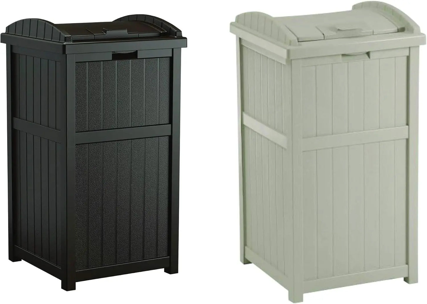 Suncast 30 Gallon Outdoor Trash Hideaway Resin Refuse Container Lid Cyberspace Concealed Waste Storage Patio Backyard Garden