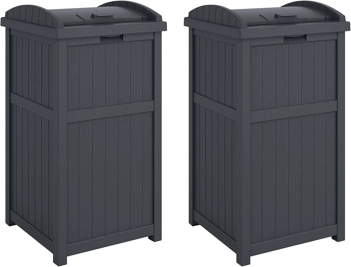 Suncast 30 Gallon Outdoor Trash Hideaway Resin Refuse Container Lid Cyberspace Concealed Waste Storage Patio Backyard Garden