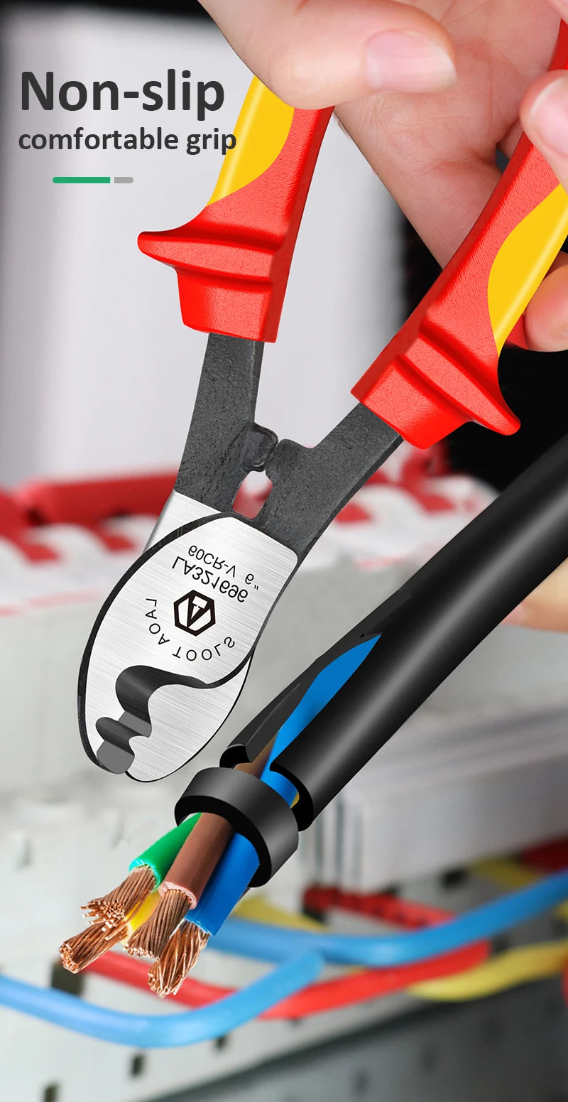 LAOA Insulated Cable Cutter Professional 1000V Wire Stripping Pliers Heavy-Duty Multi-Tool for Electricians High Voltage Safety