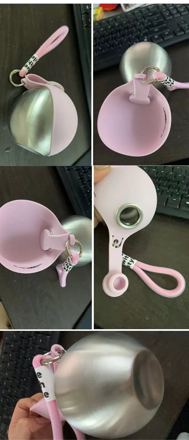 Portable Dog Water Bottle Stainless Steel Travel Cat Water Dispenser with Bowl No-Spill Puppy Water Bottle for Walking Hiking