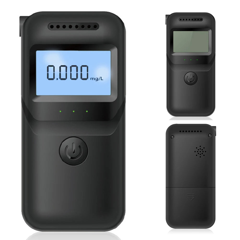 Digital Alcohol Breath Tester Accurate LCD Display Handheld Alcohol Analyzer with 5 Mouthpieces for Personal & Professional Use