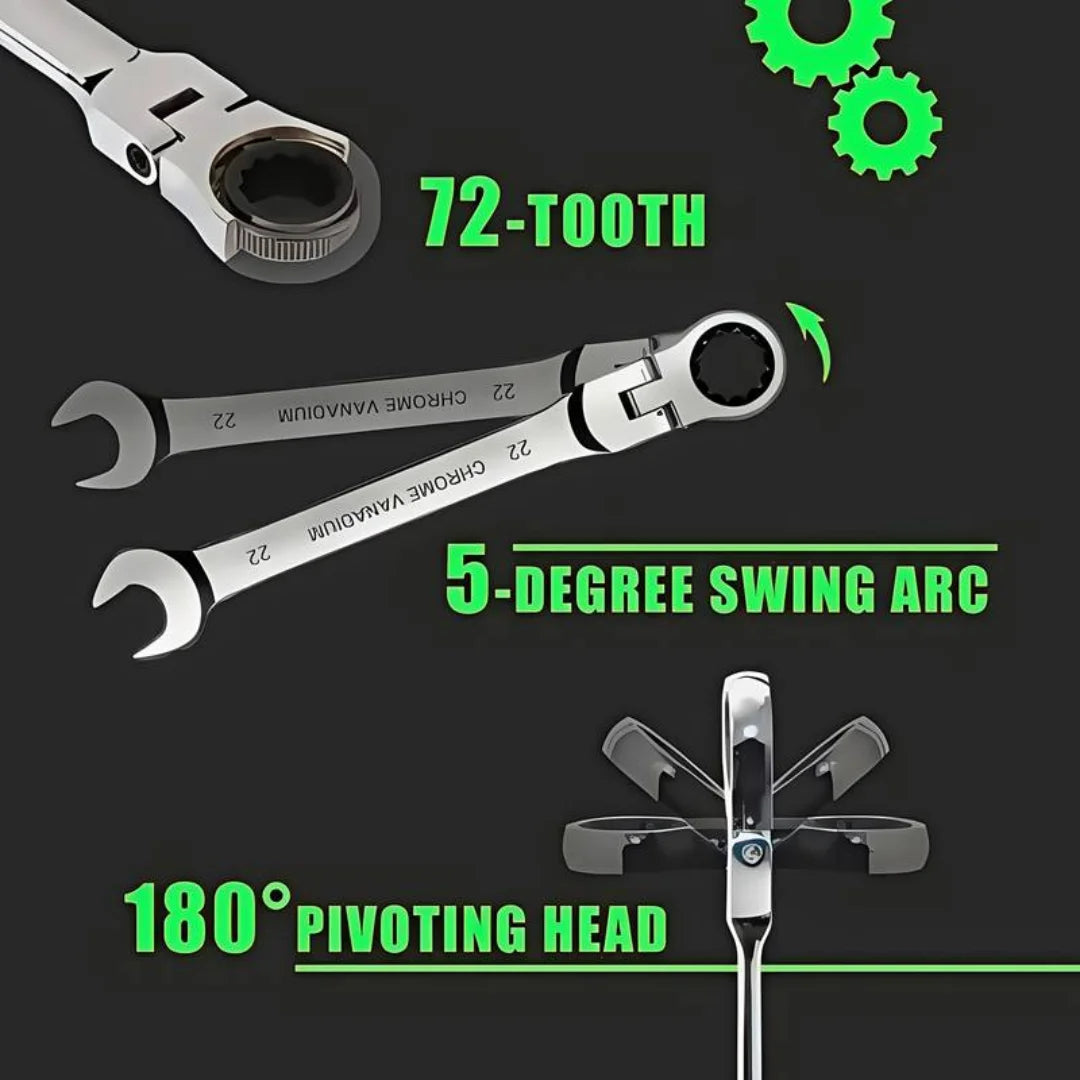12-Piece Chrome Vanadium Steel Combination Wrench Set,Rust-Proof Hand Tools for Auto Repair & Household Use, Practical Tool Gift