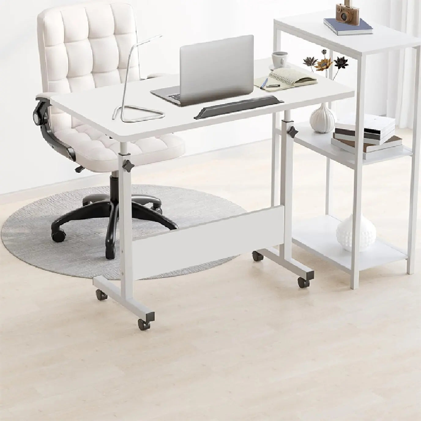 Rolling Desk Adjustable Height Portable Laptop Cart Small