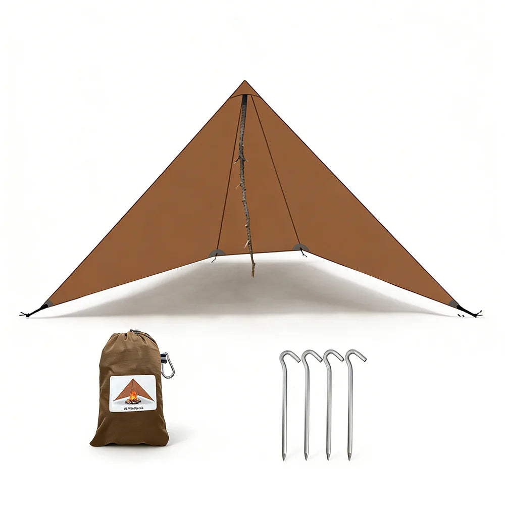 210g 20D Nylon Ultralight Camping Stove Windbreak Wind Screen Shield Fire Retardant No Poles Ropes Windproof Privacy Windscreen