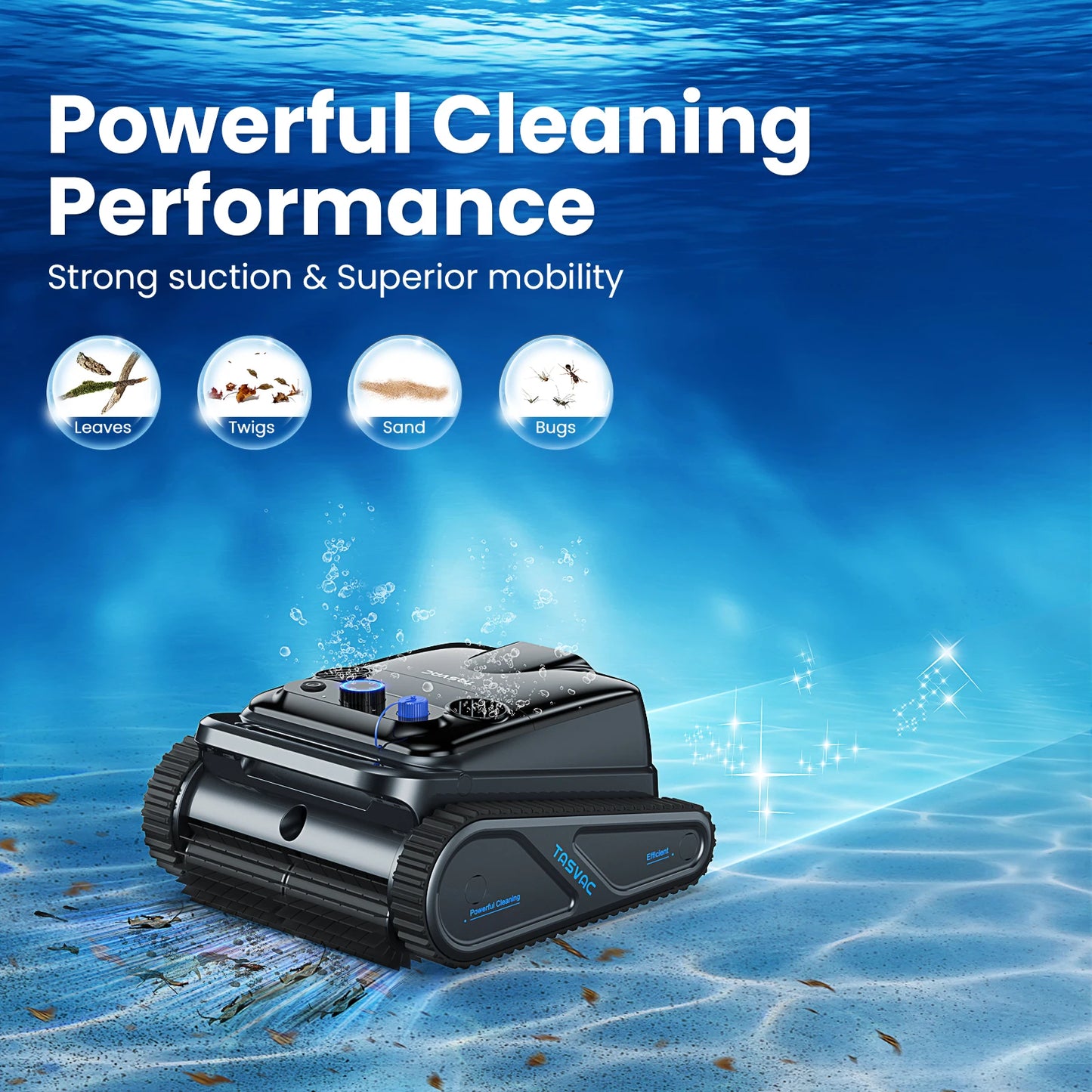 Cordless Robotic Pool Cleaner Vacuum for Inground Pools with 4 Motors Wall and Waterline Cleaning 300 Minute Battery Life