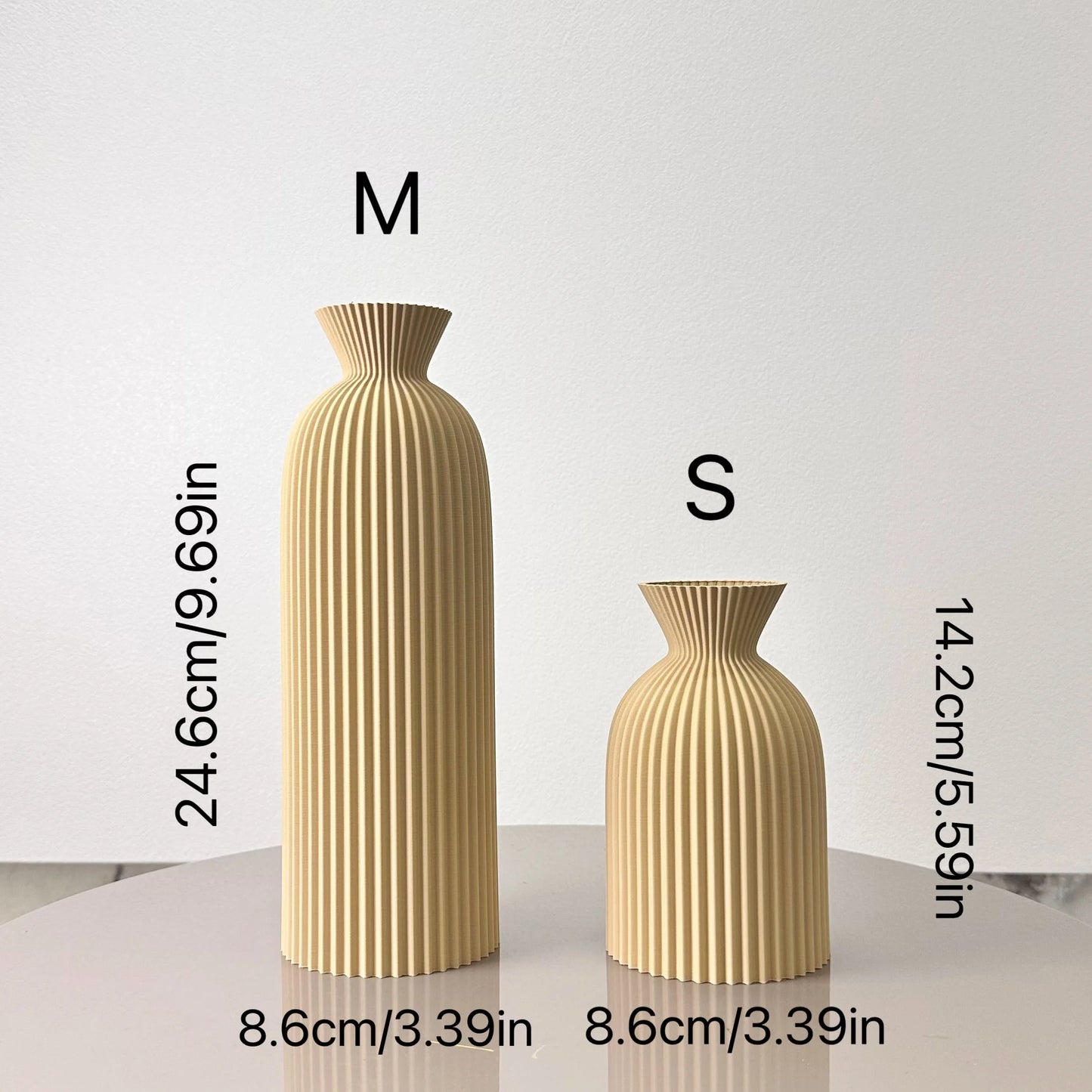 2-Piece Set of Wavy Pattern Art Dry Vase, Dried Flower Vase, Suitable for Home Desktop Decoration Vase, Foyer Decoration Vase, Dried Flower Vase, Office Decoration Vase Ornament, Best Holiday Gift