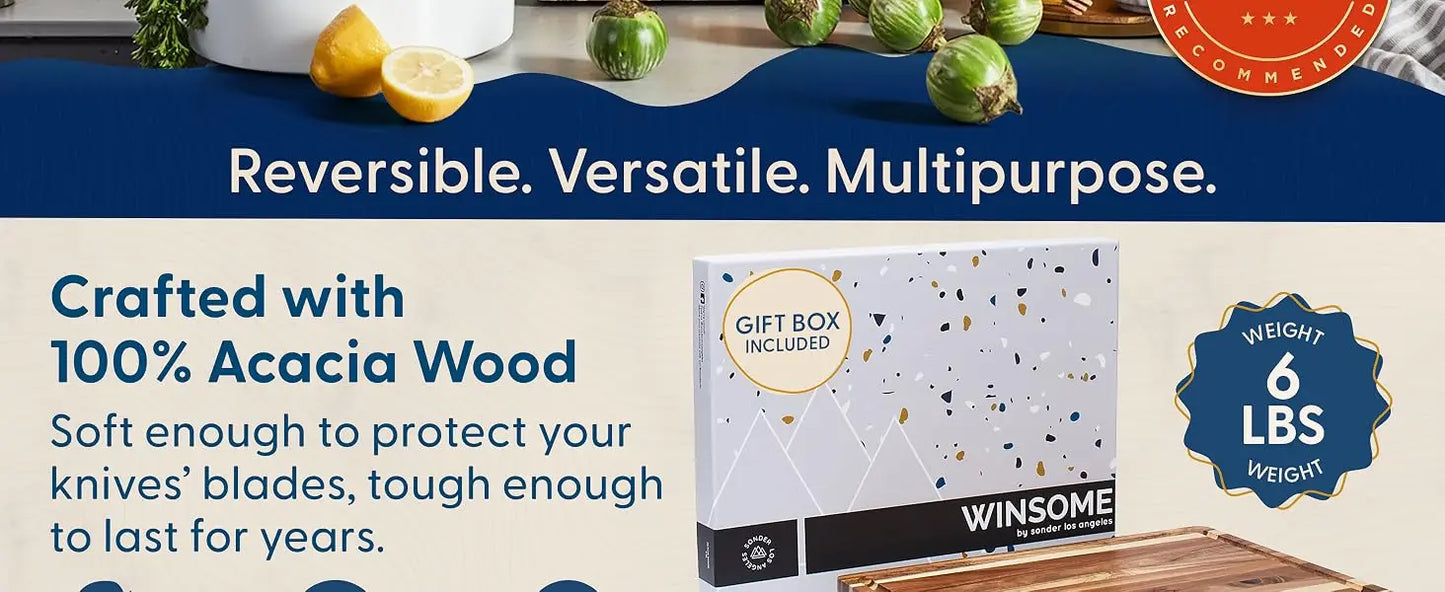 Sonder Los Angeles Winsome Acacia Wood Cutting Board, 16x12x1.5 in