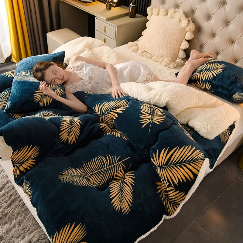 Plush Flannel Fleece Winter Bedding Comforter For Cozy Nights