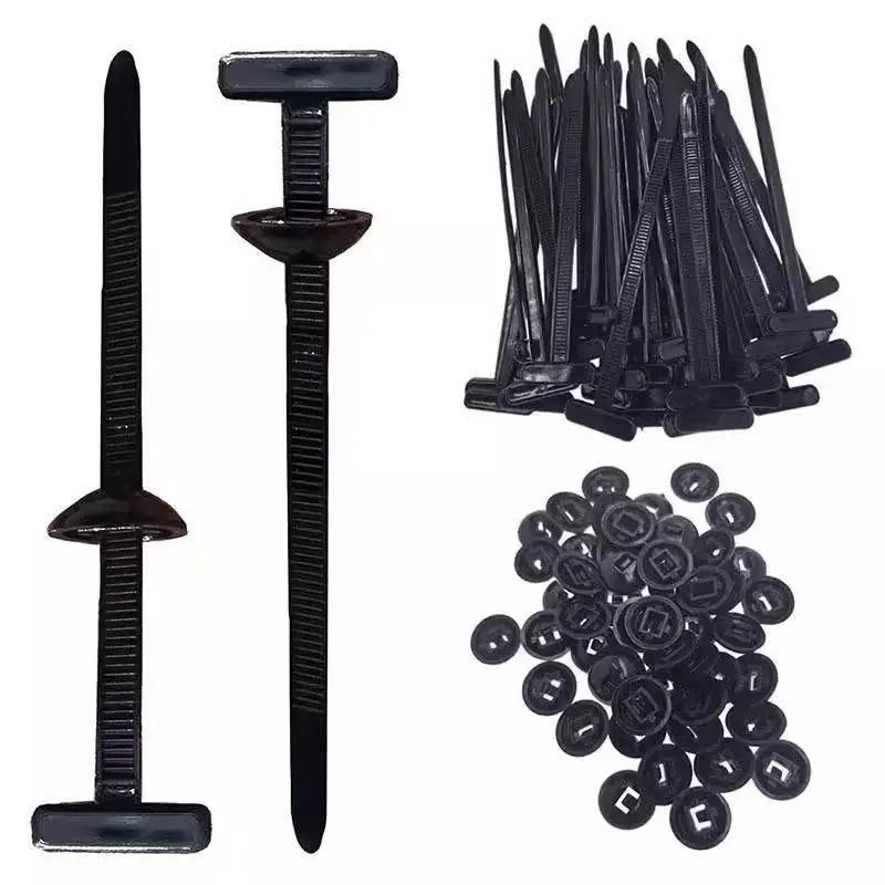 Upgraded Nylon Cable Ties, Self-Locking T Rivet Zip Ties Kit for Car Fender Trunk Bumper Repair, Home & Garage Automotive