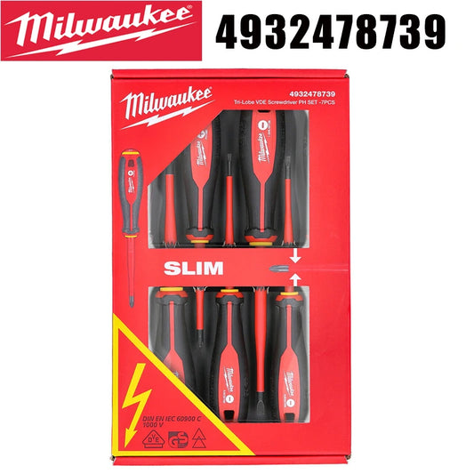 Milwaukee 7-Piece VDE Insulated Slim Tip Screwdriver Set