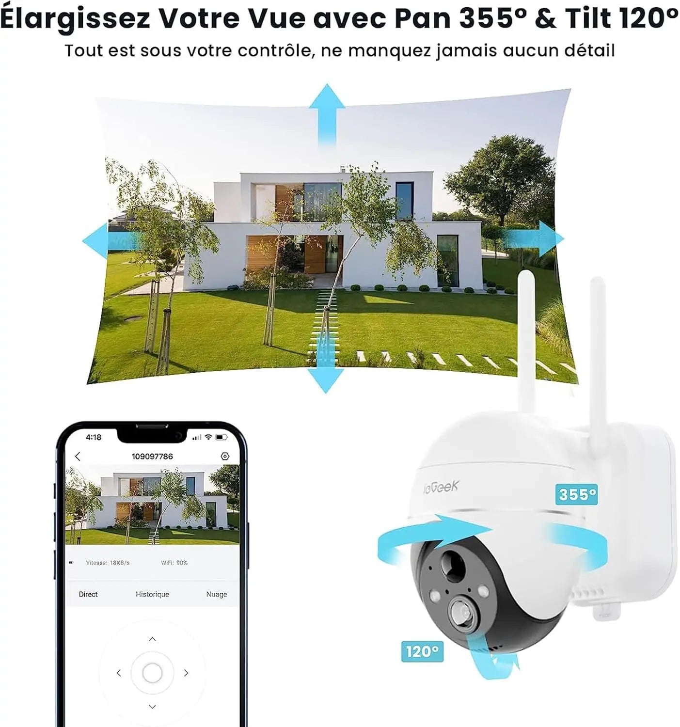 IeGeek 5MP Wireless Outdoor WiFi Surveillance Camera Solar