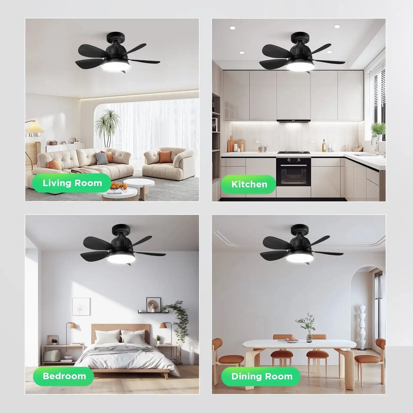 Retome Ceiling Fan Light With Dimmable LED Bulb Remote